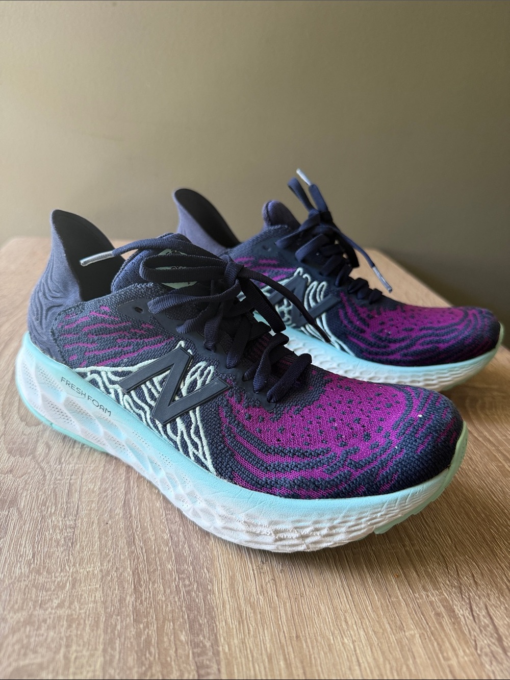 New Balance Women's Running Shoes - Purple/Teal/Black Size 7 Preowned
